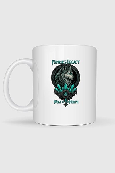 Bahriyeli Collection Fenrir S Legacy Wolf of the North Printed Mug Cup