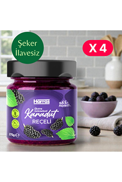Harras Ş.İlavesiz %65 Karadut Reçel 275 g 4 lü