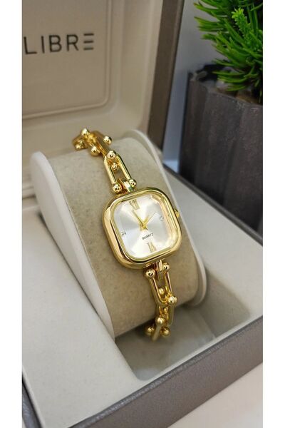ACCESSORYHUB Tiffany Model Gold Çelik Kadın Kol Saati – Zarif Zincir Kordon