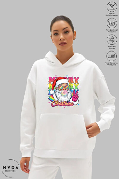 Nyda Collections Unisex Hoodie με μακρυμάνικο φούτερ Άγιος Βασίλης Χριστουγεν...