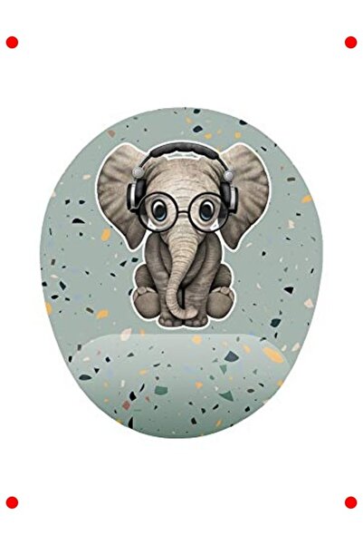 Generic Brand Mouse pad ergonomic cu tematică elefant drăguț, cu suport pentr...