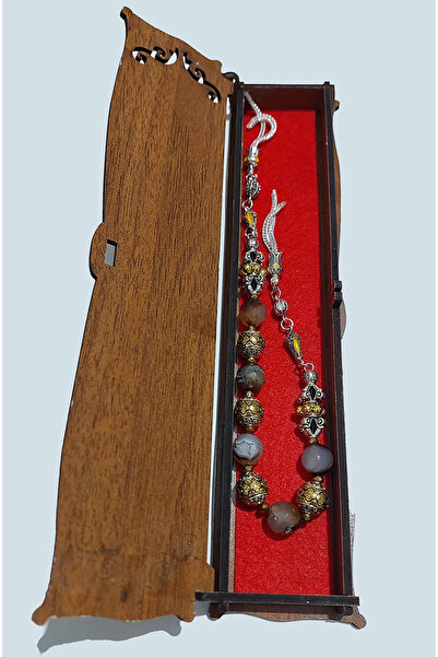 aytens سبحة زاماك زازا مصنوعة يدويًا من النحاس المزخرف والأحجار الطبيعية - تصميم خاص من حجر العقيق