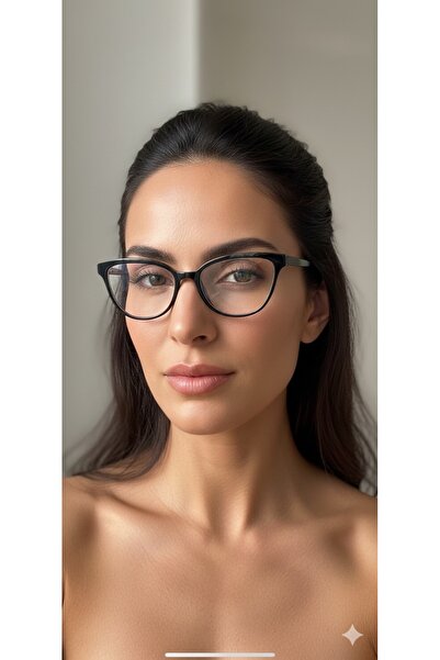 PİYESBOUTİQUE Ariana Cat Eye Cat Eye Bone Transparent Women Men Unisex Blue Light Protecting Screen Glasses Eyewear