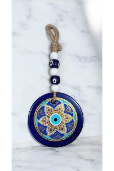 ella'nın çarşısı 10 см ръчно изработена стъклена мъниста „Зло око” с позлатен...