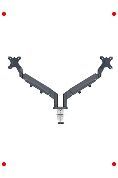 markentegra Dual Monitor Arm Ergonomic Gray