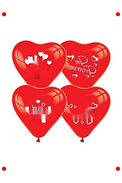 markentegra 12 Red Hearts'I Love You' Printed Balloons