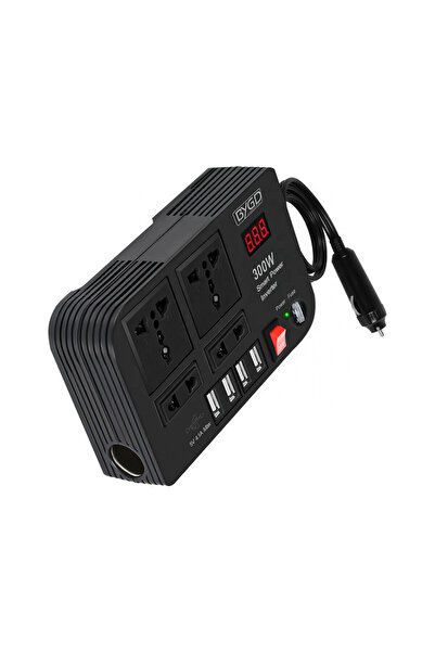 Generic 300W Portable Power Station Charging Setup Inside a Car Power Converter