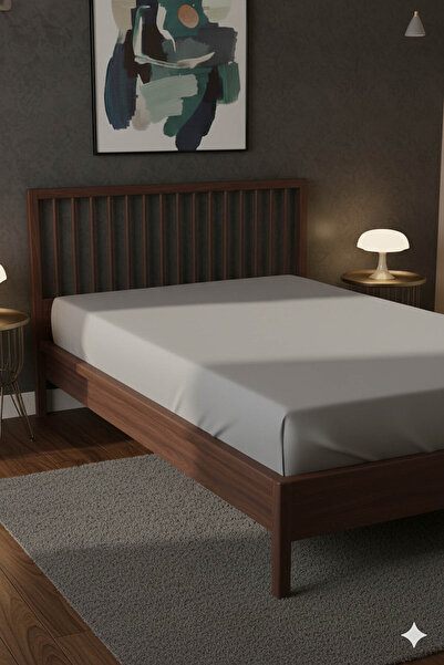 FAVORA 100% Cotton Ranforce Premium Single Fitted Sheet - Dark Gray