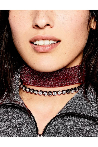 Evendi Choker set, Powder pink/White