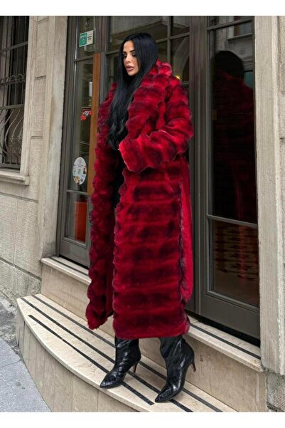 maymagaza Crimso Uzun Kürk Kırçıllı Koyu Kırmızı