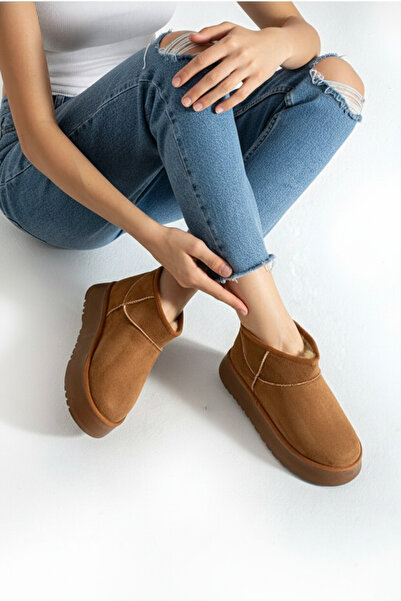 Bermody Frelyn Women's Fur-Lined Suede Look Thick 4 cm Poly Sole Warm Boots