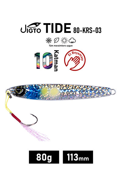JIGTO Jig, Zoka, Suni Yem, Metal Jig, 80Gr 11cm Tide 80-KRS-03