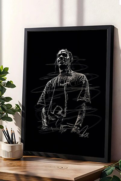 Saturn Travis Scott Portrait Framed Painting Rap Hip Hop - Aesthetic Poster