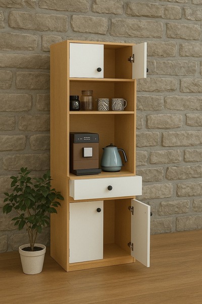 Lavanta Mobilya İmalat NİL MDF BEYAZ + SAFİR MEŞE KAHVE KÖŞESİ