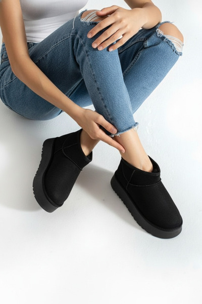 Bermody Frelyn Women's Suede-Look Thick 4 cm Poly Sole Warm Boots