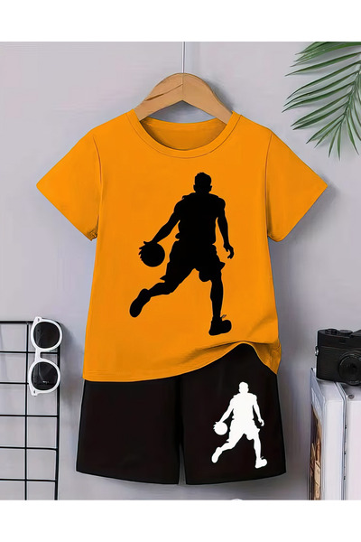 CACTUS COLLECTION Basketball Printed Shorts T-Shirt Set