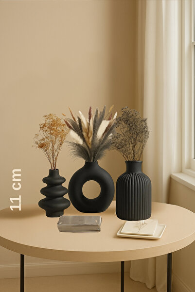 rufhomedesign 3lü 11 Cm Minimalist İskandinav Tarzı Bohem Vazo Hediyelik Pint...