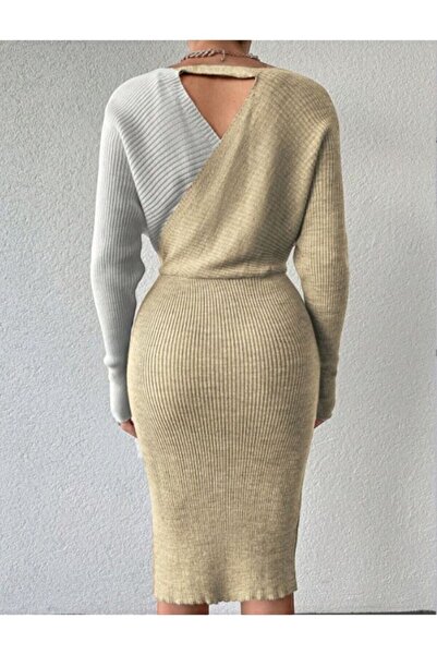 Cistern İstanbul Women's Color Block Knitwear Dress