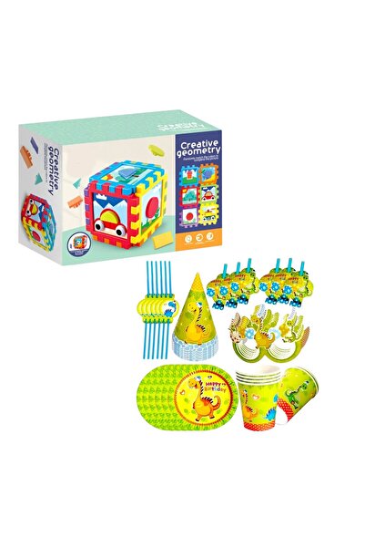 OEM Jucarie educativa,cub creativ ,forme geometrice,multicolor,3 ani + Set pe...