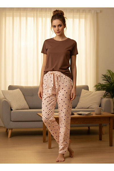 LVORİA بيجامة نسائية منقوشة بقطعة سفلية واحدة