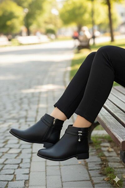 fort 7932 Comfortable Buckle Detailed Non-Slip Sole Warm Lining Women's Boots