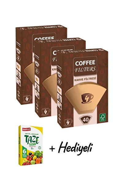 KMS HOME Coffee Filters Filtre Kahve Kağıdı Kahve Filtresi4 Numara 40'lı x 3 ...