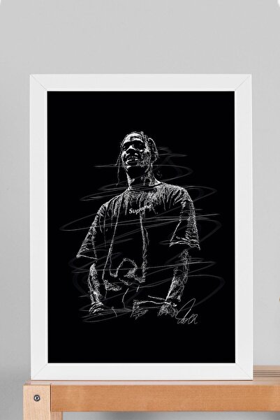 Saturn Travis Scott Portrait Framed Painting Rap Hip Hop - Aesthetic Poster