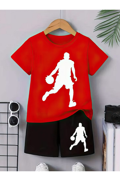 CACTUS COLLECTION SETURI DE PANTALONI SCURTĂ CU IMPRIMARE BASKETBALL tricou S...