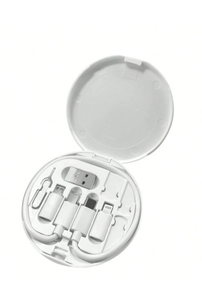 OEM 5-in-1 Portable Kit with USB-A/USB-C/Lightning/Micro-USB Adapters for Phone and Tablet, White