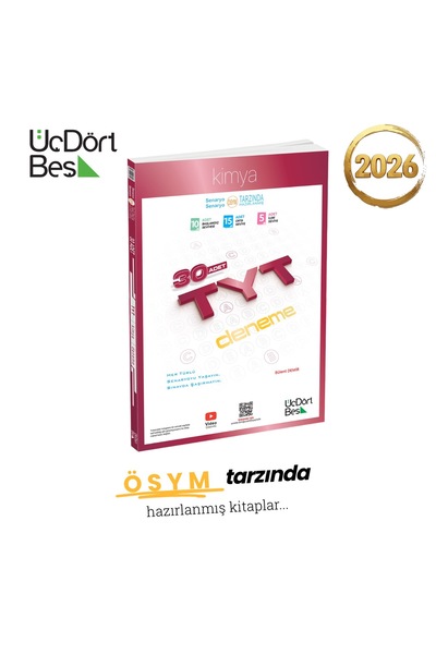 Üç Dört Beş Yayıncılık Üçdörtbeş TYT Kimya Deneme Güncel Baskı