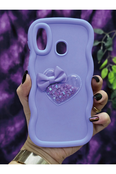 Magic Ring حافظة هاتف سامسونج جالاكسي A20/A30 متوافقة مع نجمة القلب والشريط اللامع باللون الأرجواني