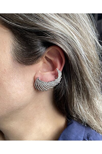 GOX أقراط من حجر الكريستال على شكل جناح