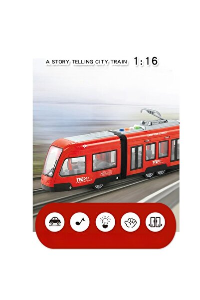 OEM Tram with red lights 45x8x11 cm, for girls and boys, colored buttons + batteries