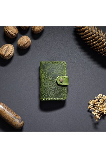 MAT Deri Genuine Leather Transparent Card Holder 10 Compartment Business Card Holder