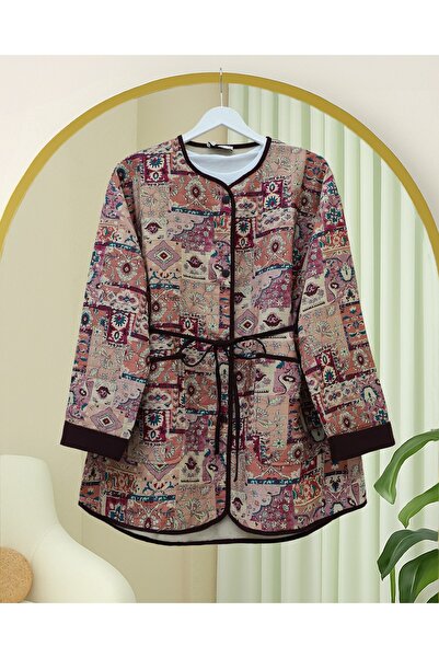 HİJABAYA Μπουφάν με έθνικ σχέδιο με διπλωμένο μανίκι και κορδόνι στη μέση