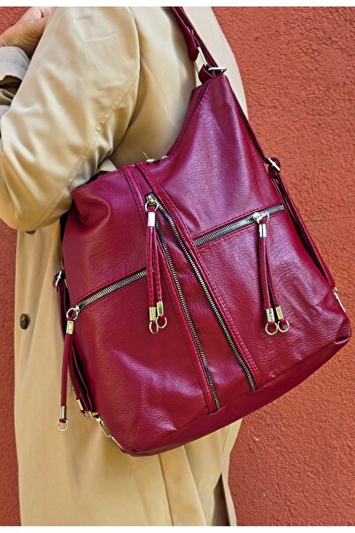 çantamgelsin Soft Faux Leather Large Size Backpack Shoulder Bag