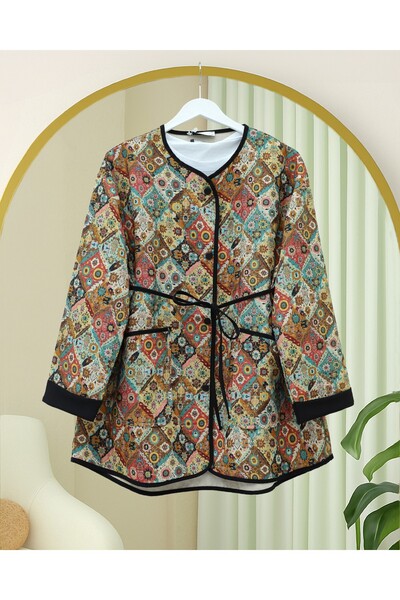 HİJABAYA Μπουφάν με έθνικ σχέδιο με διπλωμένο μανίκι και κορδόνι στη μέση