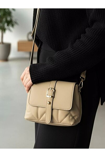 EZZY BLİSS EzzyBliss Γυναικεία τσάντα ώμου και λουράκι με κρεμ καπιτονέ μοντέλο καθημερινής χρήσης (Mother/Sunday)