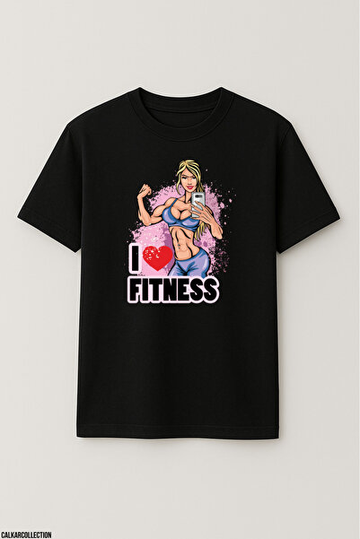 CALKARCOLLECTION Unisex Oversized I Love Gym Time T-Shirt