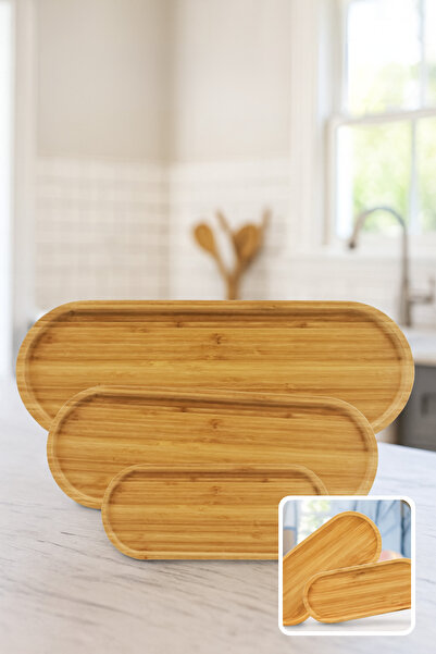 Eco Lounge 3'lü Oval Sunum Tabağı Seti | Kahvaltılık, Çerez, Sosluk ve Meze S...