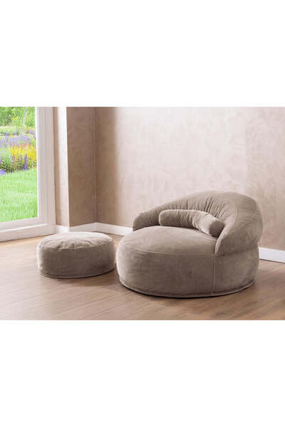 Marsah Home Fotoliu Pufos + perna & taburet – confort modern pentru living