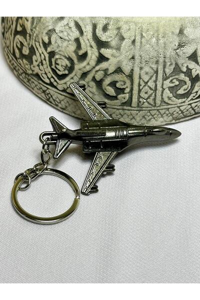 anahtarlık evreni Minyatür F-16 Savaş Uçağı Metal Anahtarlık | Döner Tekerlekli