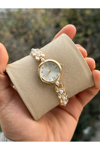 Tulpar New Season Pearl Detailed Vintage Women's Wristwatch