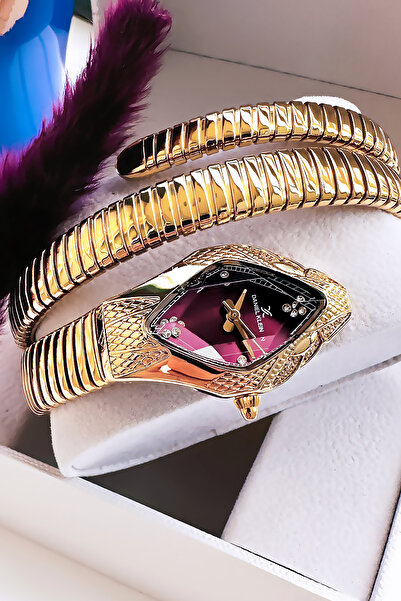 Daniel Klein Snake Watch Model - Women's Wristwatch, Waterproof Gold Color Steel Band - Bracelet Gift Dkby2053C2