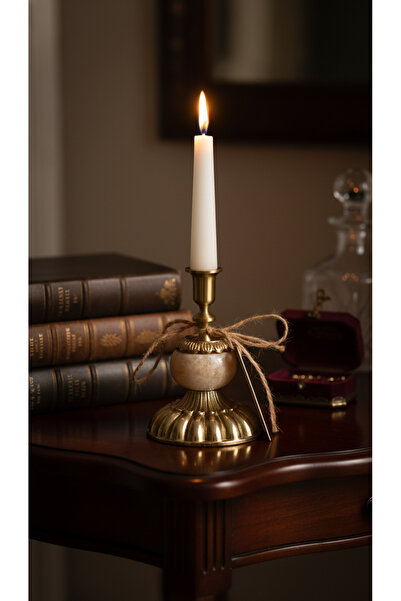 Montdekor EL YAPIMI MERMER TAŞLI BRONZ MUMLUK