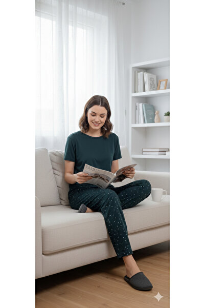 ŞERİCE Women's Milan Soft Fabric Pajama Bottoms