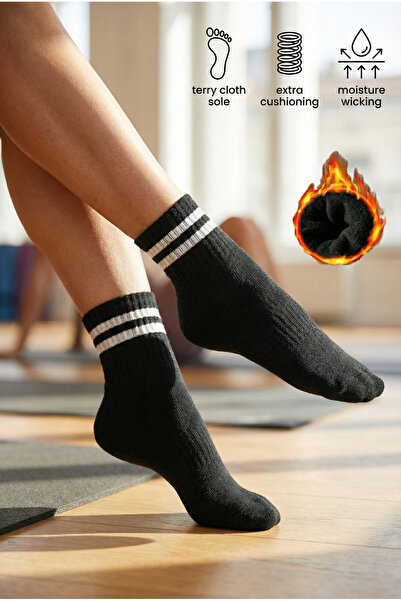 Ducks Socks Women's 6-Piece Thermal Cotton Towel Bottom Short Socks Premium Boxed College Socks