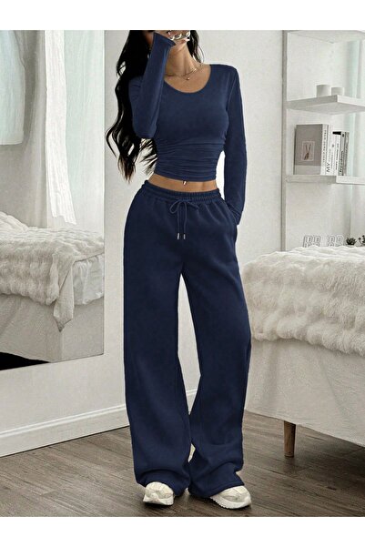 NWC Women's Wide Leg Winter 2 Thread Count Fleece-Lined Thick Fleece Lined Fabric Sweatpants