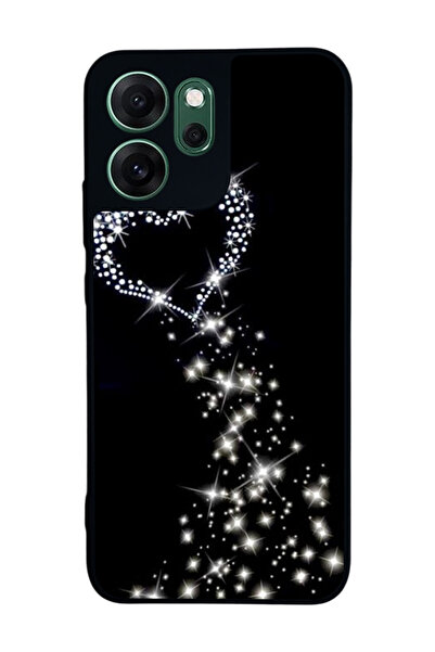 OPPO Reno 14F Uyumlu Baskılı, Mat Siyah,Yumuşak Silikon, Koruyucu,Şok Emici K...