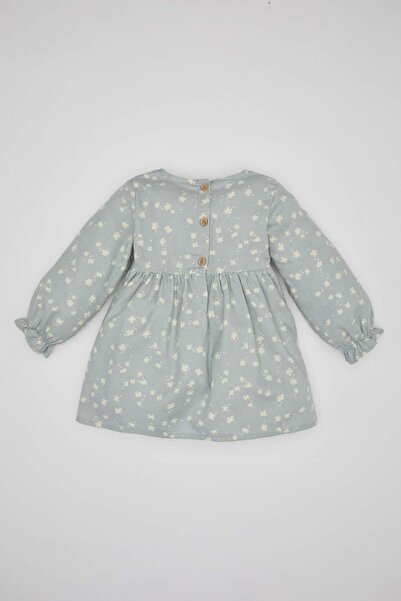 DeFacto Baby Girl Floral Long Sleeve Twill Dress (24 Sp)
